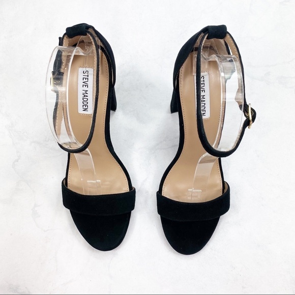 [Steve Madden] Black Suede Ankle Strap Heels - Picture 6 of 6